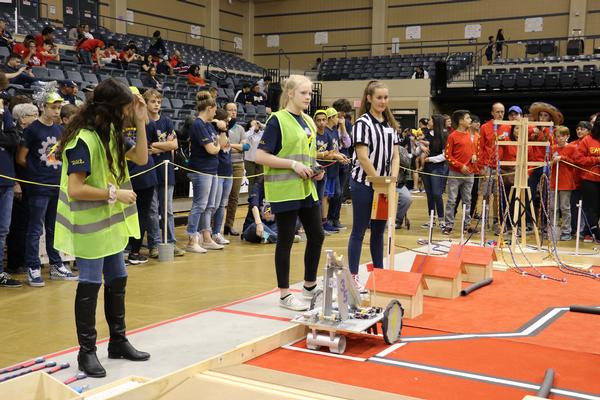 Two Smithson Valley Middle School competitors participate in the SA BEST (San Antonio Boosting Engineering Science and Technology) 2019 robotics competition in October. Each team has to design and build their own remote-controlled machines to perform specific tasks. The chapter proudly supports and sponsors this competition by providing supplies, kits and scholarships.