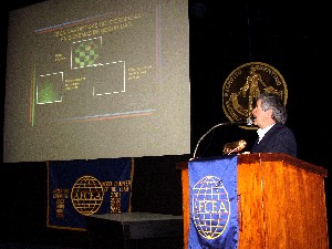 Néstor Bolognini, Ph.D., gives a presentation on holography at the chapter's conference in June.