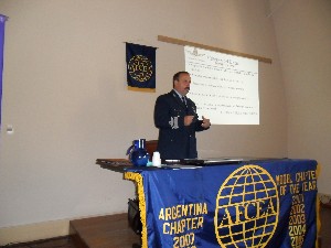 Maj. Gen. Juan Carlos Biasi, FAA, head of the National Air Traffic Control System, speaks about aerial surveillance in September.