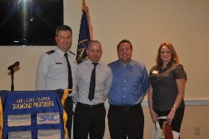 In September, Col. Chuck Allen, USAF (l), attends his final luncheon as chapter president along with (2nd from l-r) Craig Storer, John Grindley and Angie White. The group presented the Tech Rouler Initiative prior to its official launch party the following week.