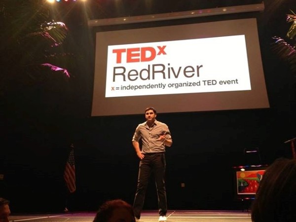 At the TEDx Red River event in September, held in conjunction with the chapter's luncheon, Jacques Rodrigue, son of famed Blue Dog artist George Rodrigue and executive director of the George Rodrigue Foundation of the Arts, emphasizes the importance of arts in a well-rounded education to prepare students for a life full of unknown opportunities.
