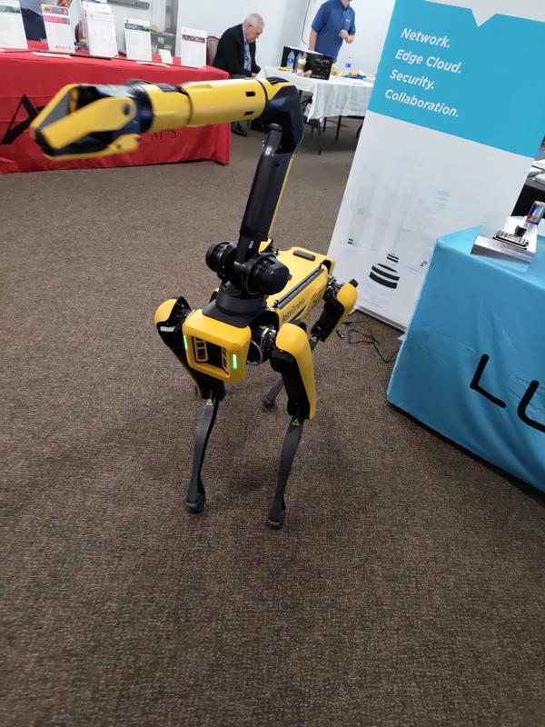 Lumen Technologies shows off some the different tasks they have created for the Robot Dog from Boston Dynamics at the July Tech Expo.