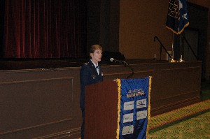 Col. Phillips introduces Gen. Klotz at the September meeting.