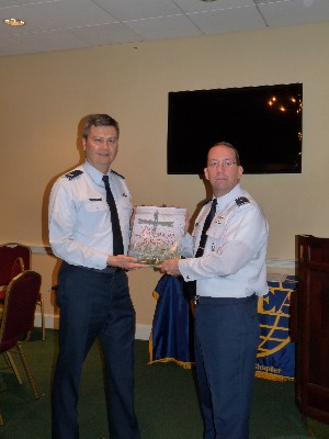 At the chapter's September membership meeting, Brig. Gen. Robert D. Rego, USAF, assistant to the commander, U.S. Air Force Global Strike Command, presents a briefing on the Air Force's cyber transformation.