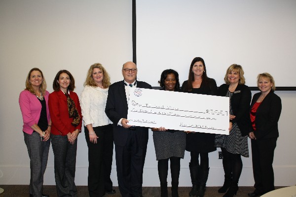 Teaching Tool Grant recipients with chapter leaders in January are (l-r) Dr. Kelly Price, Forsyth County (multiple); Martha Milam, East Coweta High School; Karen Thompson representing Lynn Cook, Loganville Middle School; Mitch Able, chapter vice president for education; Michelle Brown, chapter president; Carla Vanshaw, North Gwinnett Middle School; Sheila Harmony, Gwinnet School of MST; and Tina Link, Walton High School.
