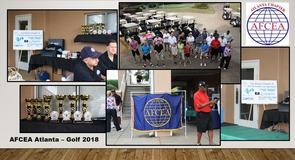 A roundup of photos shows highlights from the chapter's September golf tournament fundraiser. The annual event supports the chapter's operation and education funds.