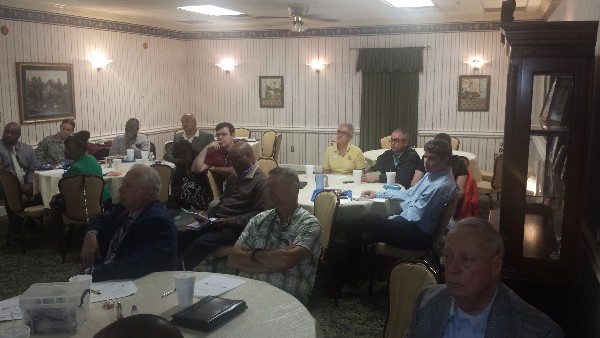 Members of the chapter and community listen to the presentation by Chestnut in September.