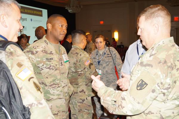 Conference attendees network in August at AFCEA's TechNet Augusta 2017.