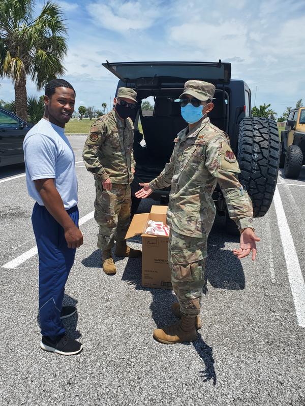 The chapter's Young AFCEANs bring Chick Fil-A to isolated dorm residents of Tyndall Air Force Base in May.