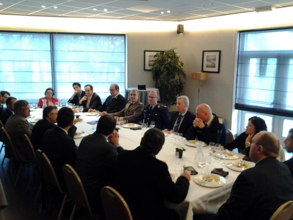 NATO officials give a presentation to more than 20 attendees at the chapter's November luncheon.
