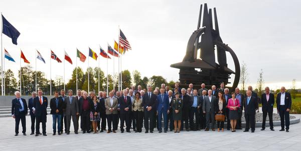 Members from both the Belgium Chapter and The Hague Chapter enjoy a joint event at the new NATO headquarters in October. 