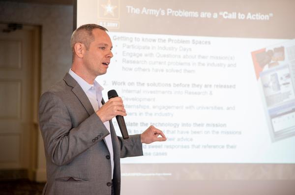 Ed Sealing of Sealing Technologies discusses best practices for participating in an other transaction authority agreement with DCO based on lessons learned in the Deployable Defensive Cyberspace Operations-Modular Prototype.