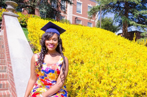 Ashley Johnson, graduate of Howard University, thanks the chapter for supporting her and many other students with scholarships.