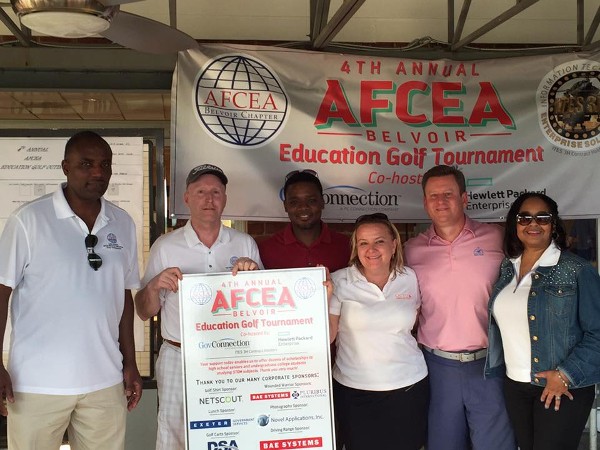 Supporting the chapter's annual golf tournament in April are (l-r) Alvie Johnson, Bill Jones, Ivan Johnson, Andi Fehl, Jim Evans and Sheena Freeman.