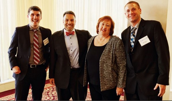 Attending the small business networking event in April are (l-r) Michael Yacobacci, contracting officer and program manager, DLA Contract Services Office, Philadelphia; Eric Strauss, chapter member; Sajda; and John Fafara, chief, Contracting Division, DLA Contract Services Office, Philadelphia.