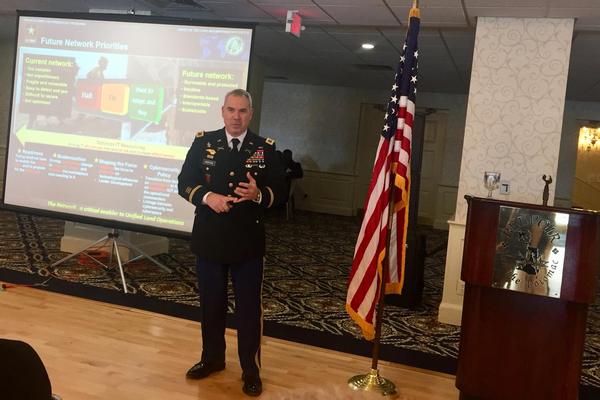 Col. Costas defines network priorities at the January luncheon.