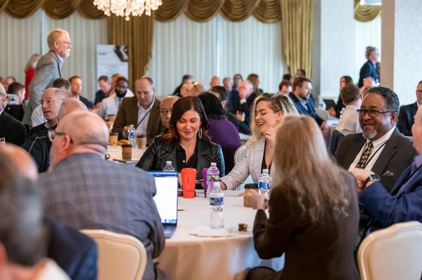 Attendees enjoy discussion and networking at the ITES-4S Symposium in October.