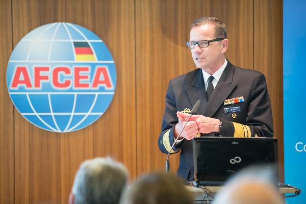 Vice Adm. Andreas Krause, chief of the German navy, talks about the service's information technology challenges at the May symposium.