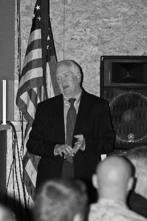 Scott Dowell, enterprise technologist, Navy and Marine Corps Technology Center, Computer Sciences Corporation, discusses cloud computing at the chapter's July luncheon.