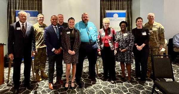 In January, the Small Business Panel speakers pose with chapter leaders. 