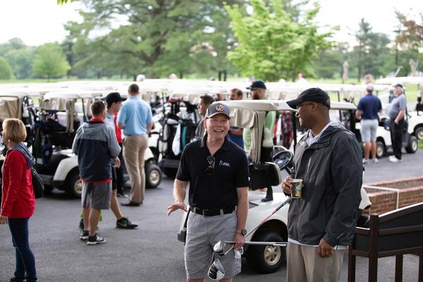 Golfers arrive for the morning session of the 2019 AFCEA Central Maryland Spring Golf Outing in May.