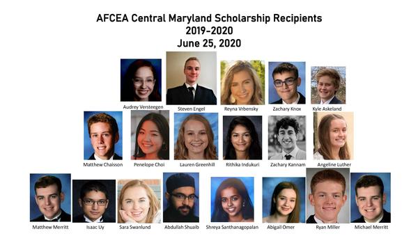 Students receiving scholarships this year are: George R. Cotter Scholarship—Steven Engel and Abigail Omer; Timothy J. Sheahan Scholarship—Rithika Indukuri; Bruce and Jessica Morgenstern Community College STEM Scholarship—Zachary Knox; Women in Technology Scholarship—Shreya Santhanagopalan; Kathleen Berganski Women in Cyber Scholarship—Angeline Luther; Cyber Studies Scholarship—Isaac Uy; Freedom Scholarship—Matthew Chaisson and Penelope Choi; Captain John and Angie Skinner Scholarship—Kyle Askeland, Lauren Greenhill, Zachary Kannam, Matthew Merritt, Michael Merritt, Ryan Miller, Abdullah Shuaib, Sara Swanlund, Audrey Versteegen and Reyna Vrbensky. Students were awarded during the chapter’s June virtual meeting.