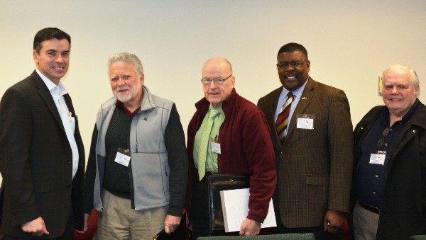 Attendees gather for the chapter's January Technology Over Bagels event.