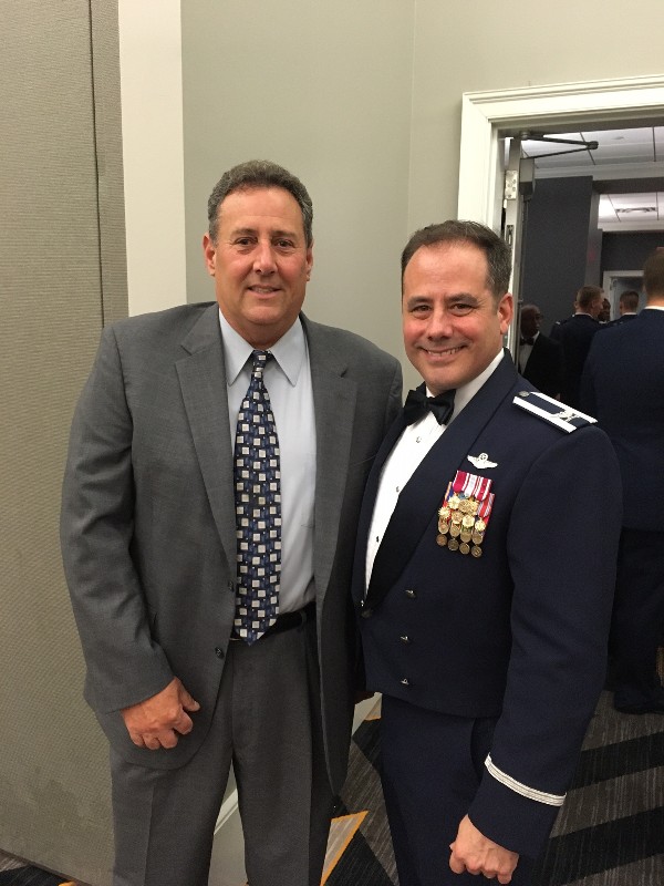 Attending the awards banquet in April are Berganski and the event's host Col. David Morrissey, USAF, commander, Air Force ROTC Detachment 330.