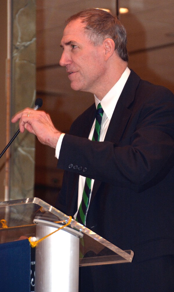 Patrick Weadon, National Cryptologic Museum, addresses the chapter in February. 