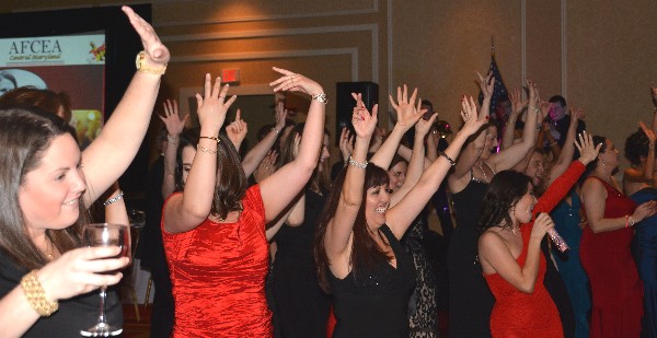 Attendees show off their dance moves during the February Valentine's Gala.