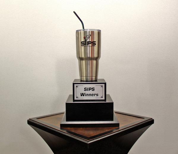 The coveted Sippy Cup trophy contains the names of all the winning teams from the July competition.