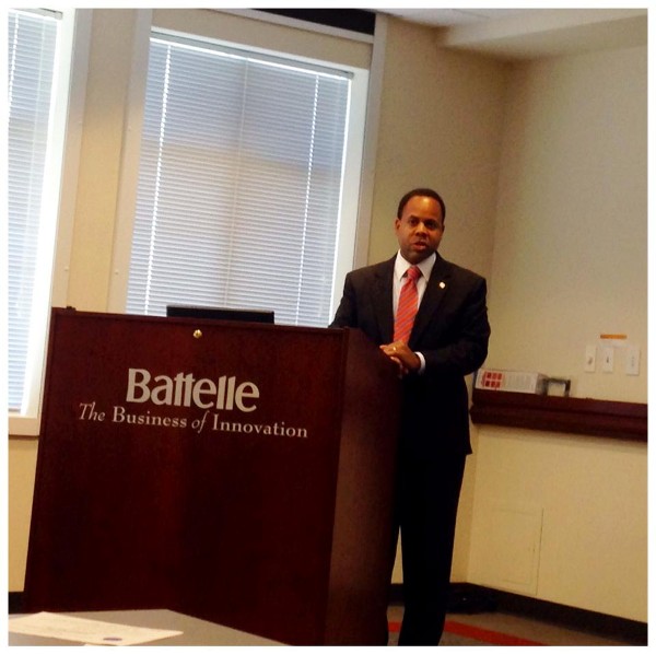 John L. Newby II, Virginia's deputy secretary of veterans and defense affairs, speaks at the September luncheon.