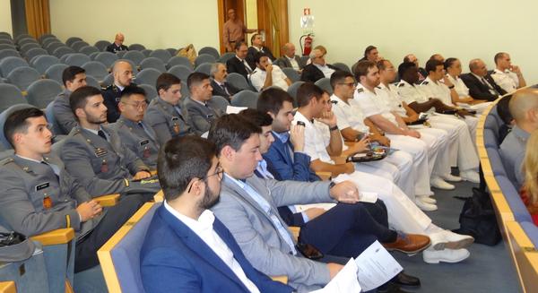 Students listen to the defense projects presented during the sixth annual Student Clubs Meeting at the Portuguese Military Institute University in September.
