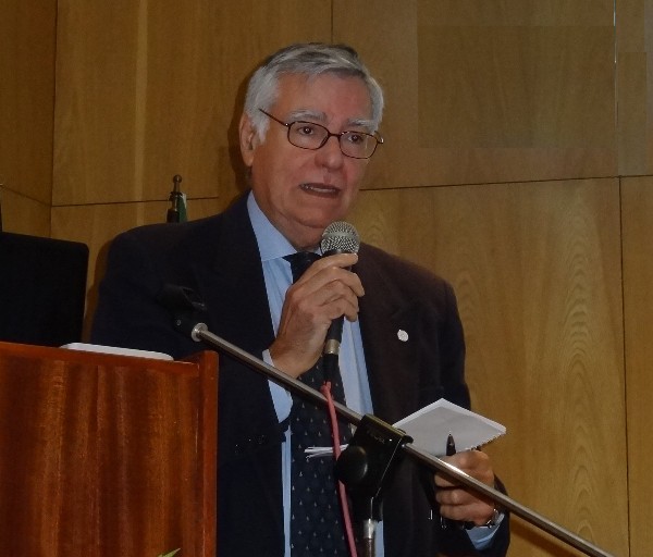 In December, Rear Adm. Carlos Rodolfo, PRT NA, president of the Portugal Chapter, speaks to the DCA students at UBI in Covilha.