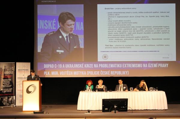 Col. Vojtech Motyka, Czech Police, speaks at the June event.