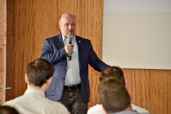 Petr Jirasek, regional vice president of the Central Eastern Europe Region, AFCEA International, presents during the June event.