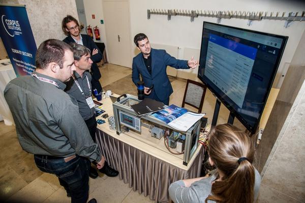 A representative from Corpus Solutions demonstrates supervisory control and data acquisition (SCADA)/industrial control systems (ICS) cybersecurity at the November conference.