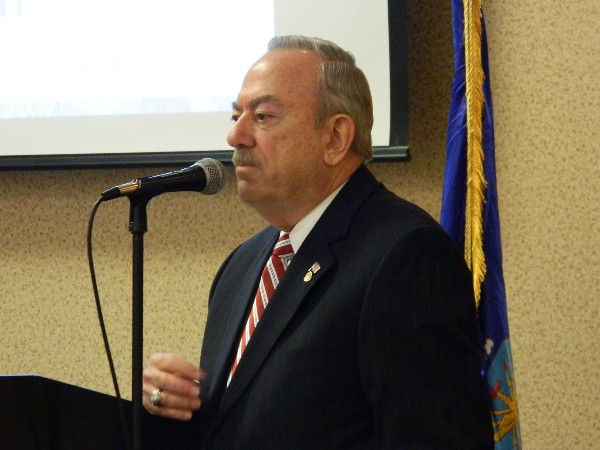 At the October meeting, Sam Greenwood, one of the chapter's founding members, expresses his thanks to the chapter for its support.