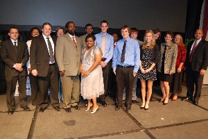 Scholarship winners receive recognition from the chapter during its InfoTech Conference in October.