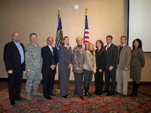 Chapter officers sworn in at the January meeting are (l-r) Hart, Jason Babcock, Curtis, Whittaker, Kathy Demolet, Brenda Colton, Andrea Kunk, Brian Osborne, Bill Grill and Julie Eitnaer.