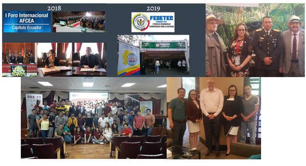 Over the years, chapter members participate in initial steps: First International Forum AFCEA Ecuador Chapter - 2018; Fair of Technological Development for Defense FEDETEC - 2019; First registered Women FEDETEC June 21, 2019; Manta - IEEE Technology Tour Branch; and Meeting 2019 with Sean McGowan.