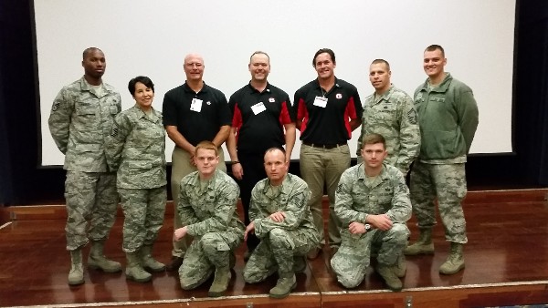 Members of the AFCEA Eifel Chapter enjoyed an insightful presentation from the F5 government team over a lunchtime seminar in October. Pictured (l-r) are: (top row) Staff Sgt. Corey Harley, USAF; Senior Master Sgt. Yara Mitchell,USAF, chapter vice president; the F5 team of Eddie Augustine, John Inscoe and David Thomas; Senior Master Sgt. William Hebb, USAF, chapter president; Senior Airman Ricardo Hernandez, USAF; (bottom row) Airman 1st Class Matthew Smith, USAF; Master Sgt. Greg Bailey, USAF; and Tech. Sgt. Thomas Callan, USAF.