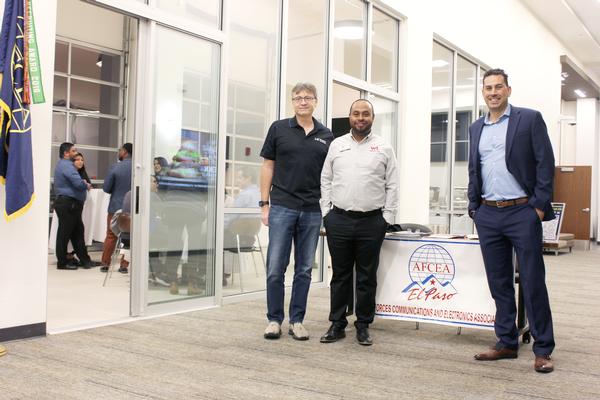 (l-r) Masser Technologies CEO Hermann Masser; Western Tech Career Services Director Jessie Kelley,; and Tigua Inc. Director of Business Development Brooks Vandivort pause for a photo at the October event.