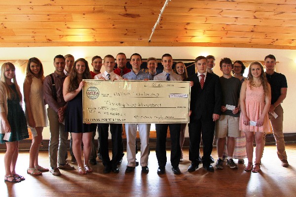 Students receiving scholarships in May include (front, l-r) Emily Filmer, Savannah Decker, Blake Haddad, Claire Parisi, Ryan Roseboom, Timothy Zarecki, Jarrett Winders, Joshua Zvirzdin, David Jeselson, Heather Hayes (back, l-r), Alex Filmer, Matthew Preisendorfer, Clyde Vanderpool, Brandon Pugh, Kendra Walker, Issac Burmingham, Ashleigh Crawford and Nicholas Melchiore.