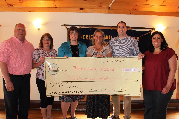 Teaching Tool award recipients in May are (l-r) Michael Comet of South Lewis Central School; Dana Cook of South Lewis Central School; Anne Huntress of South Lewis Central School; Jana Brown of South Lewis School District; Eric Wojtalewski of Solvay High School; and Karla Williams of Whitesboro School District.