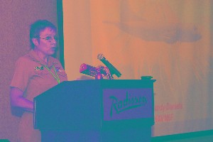 In August, Rear Adm. Sandy Daniels, USN, director, Warfare Integration on the Chief of Naval Operations staff/N-6F, provided the keynote address on the second day of the Airborne Network Technology Review Days Conference.