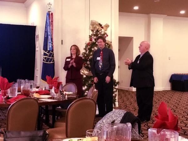 At the December meeting, the chapter elected 2020 officers (from l-r) Angela Alexander-Mendoza, chapter president; Richard Roda, chapter executive vice president; and Michael Tague, chapter treasurer.