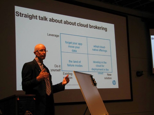 Michael Conlin, chief technologist, U.S. Public Sector, Hewlett-Packard Enterprise Services, discusses the challenges of the cloud at the chapter's July meeting.