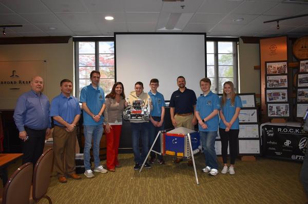 During the April event, local high school students exhibited their robotic creations.