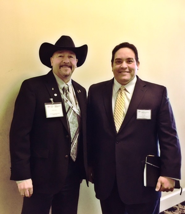 AFCEA Midwest Regional Vice President Martin Harbolt (l) meets up with Rivera at the March meeting.